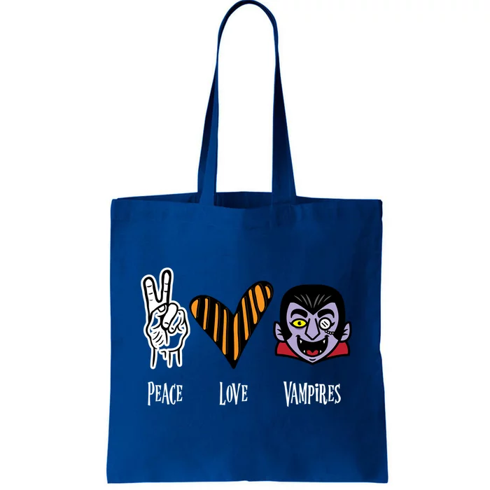 Halloween Vampire Peace Love Halloween Gift Tote Bag