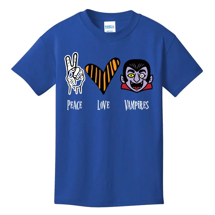 Halloween Vampire Peace Love Halloween Gift Kids T-Shirt