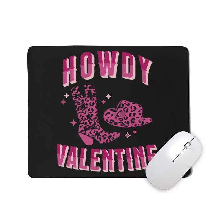 Howdy Valentine Pink Leopard Mousepad