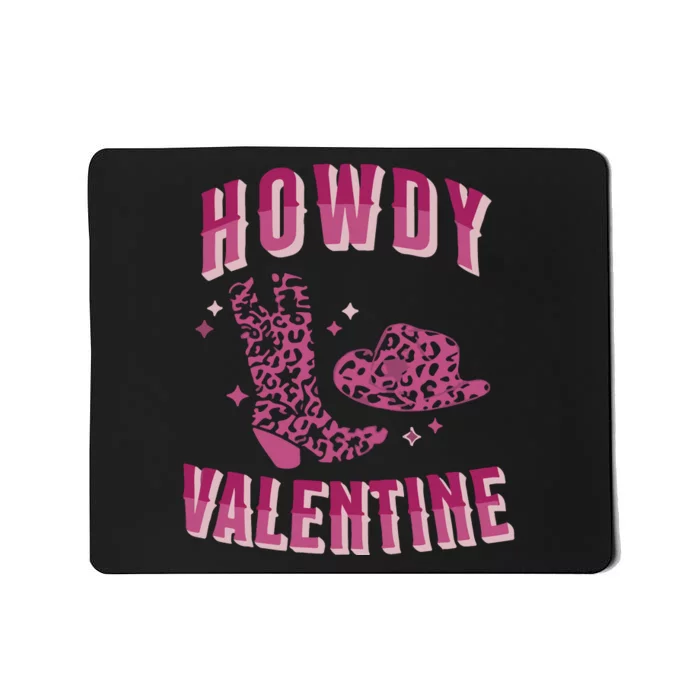 Howdy Valentine Pink Leopard Mousepad