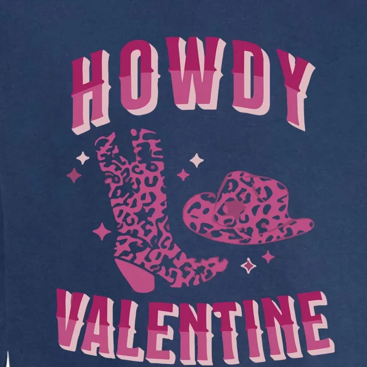 Howdy Valentine Pink Leopard Garment-Dyed Sweatshirt