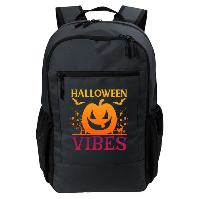 Halloween Vibes Pumpkin Halloween Quote Daily Commute Backpack