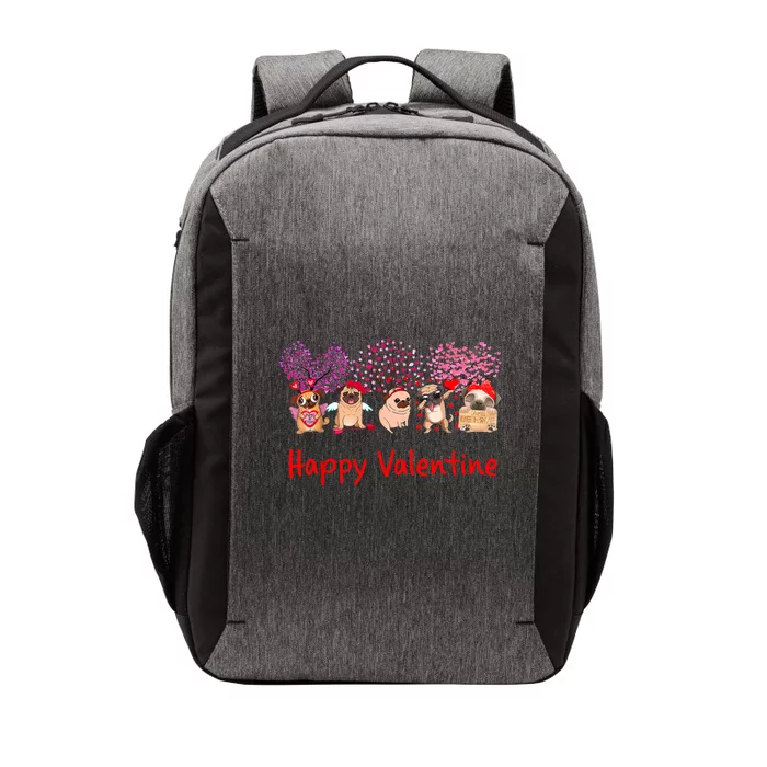 Happy Valentine Pug Dog Pug Dog Heart Tree Lover Pug Vector Backpack