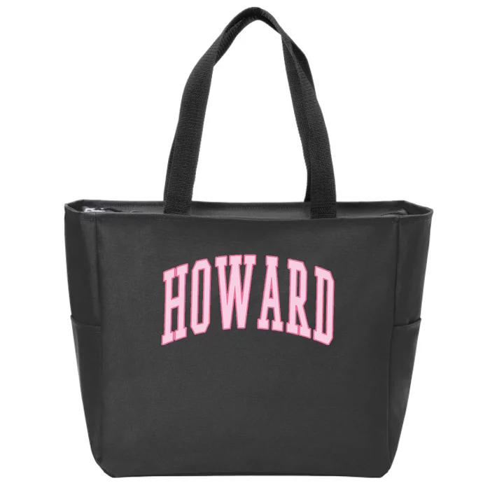 Howard Vintage Preppy Varsity Sports Zip Tote Bag