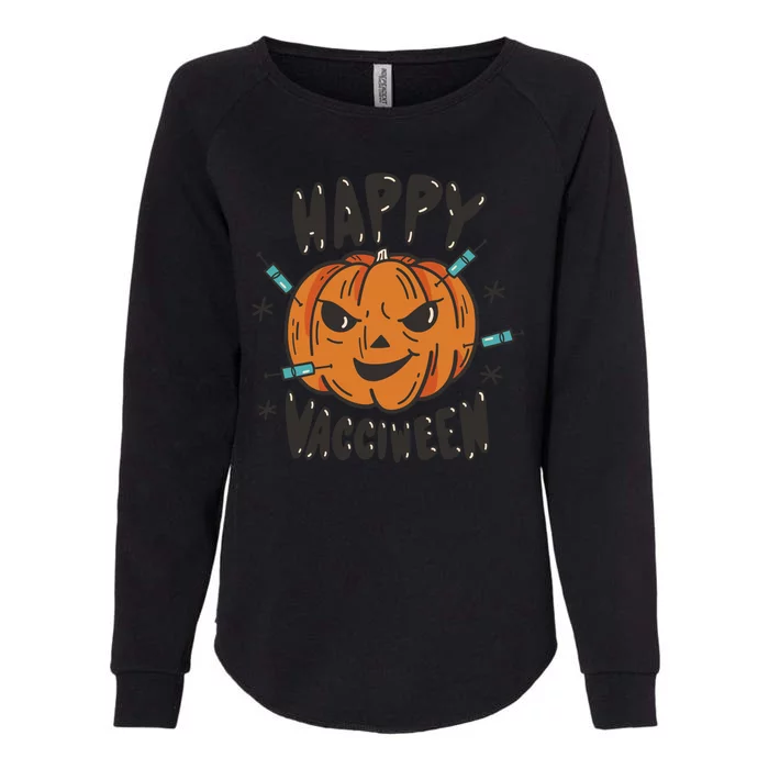 Happy Vacciween Pumpkin Womens California Wash Sweatshirt