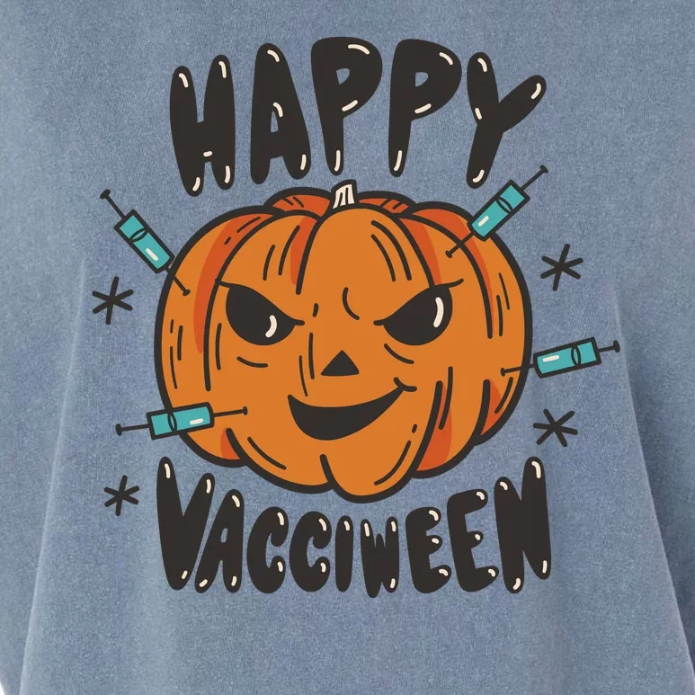 Happy Vacciween Pumpkin Garment-Dyed Women's Muscle Tee