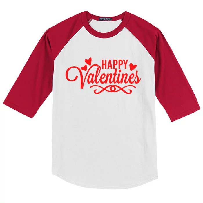 Happy Valentines Romantic Gift Kids Colorblock Raglan Jersey