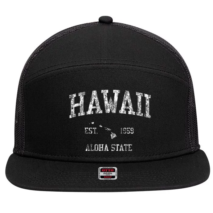 Hawaii Vintage Sports Design Hawaiian Islands Hi 7 Panel Mesh Trucker Snapback Hat