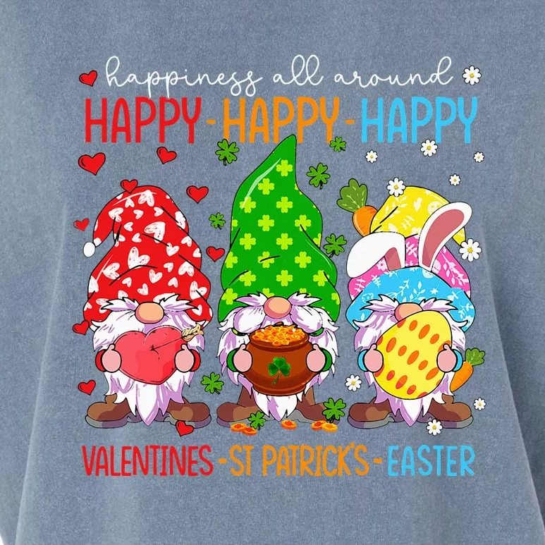 Happy Valentines St Patrick Easter Happy Holiday Gnome Funny Garment-Dyed Women's Muscle Tee