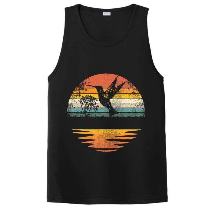 Hummingbird Vintage Sunset Hummingbirds Performance Tank