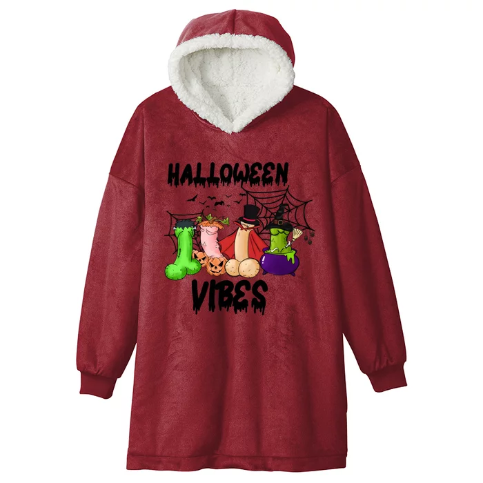 Halloween Vibes Sarcastic Adults Sex Joke Hooded Wearable Blanket