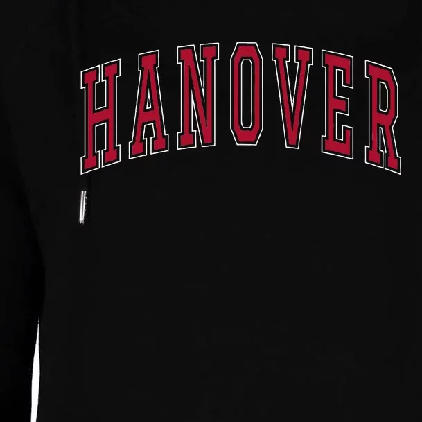 Hanover Virginia Souvenir College Style Red Text Womens Funnel Neck Pullover Hood