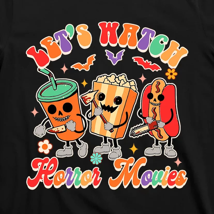 Halloween Vibes Spooky Vibes Funny Lets Watch Horror Movies T-Shirt