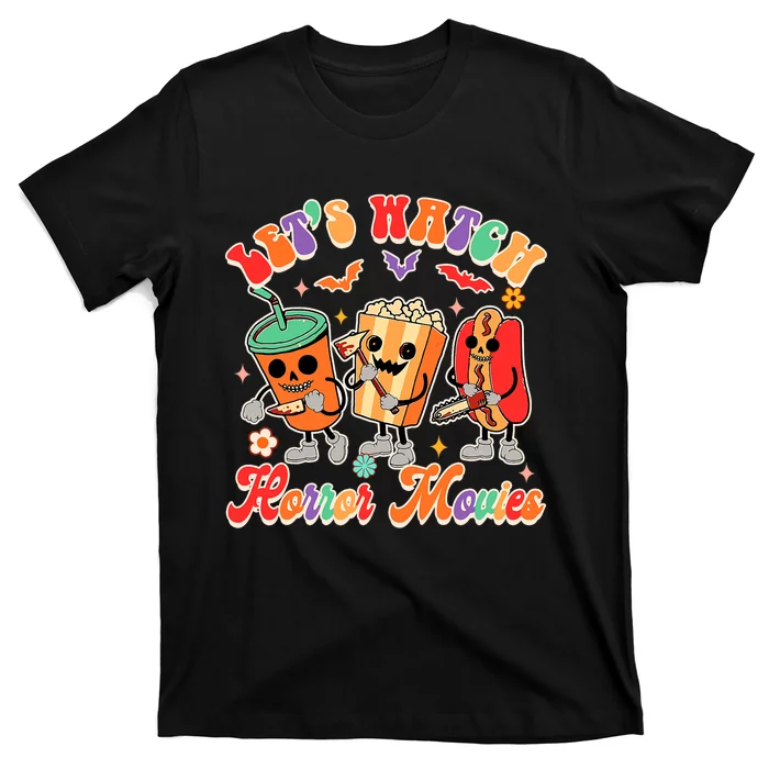 Halloween Vibes Spooky Vibes Funny Lets Watch Horror Movies T-Shirt