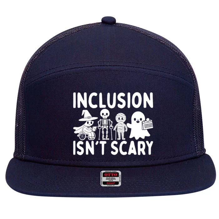 Halloween Vibes Slp Squad Sped Teacher Inclusion IsnT Scary 7 Panel Mesh Trucker Snapback Hat