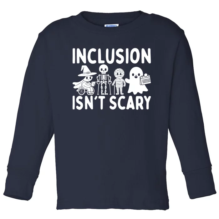 Halloween Vibes Slp Squad Sped Teacher Inclusion IsnT Scary Toddler Long Sleeve Shirt