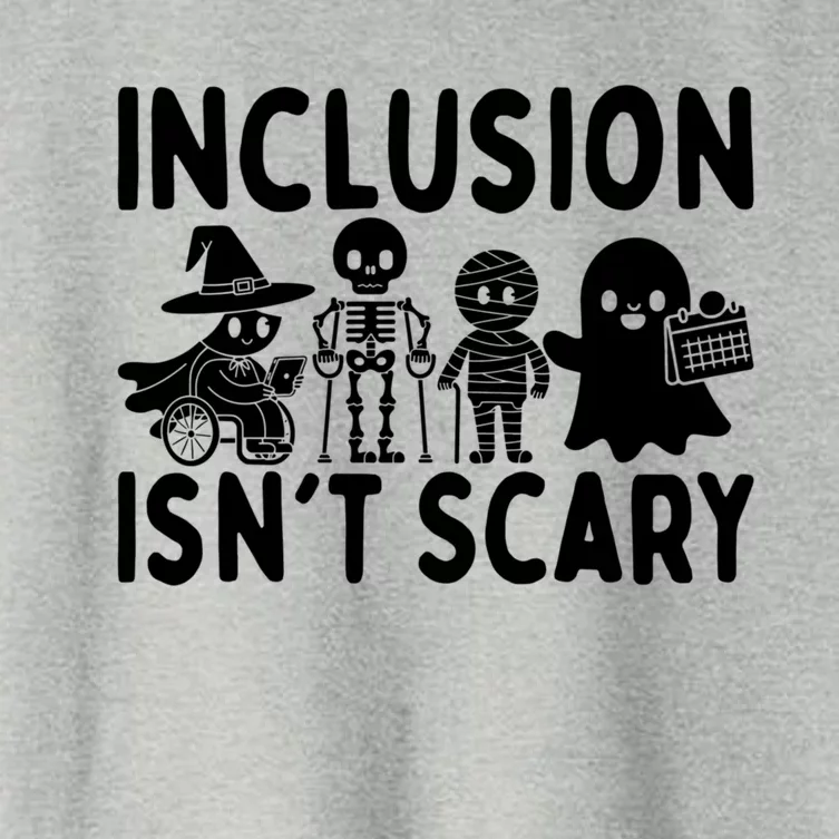 Halloween Vibes Slp Squad Sped Teacher Inclusion IsnT Scary Women's Crop Top Tee