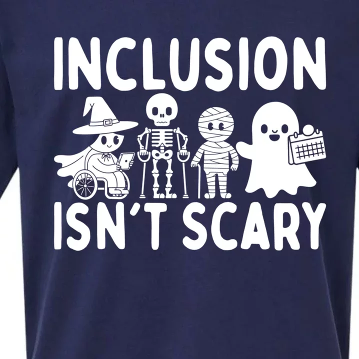 Halloween Vibes Slp Squad Sped Teacher Inclusion IsnT Scary Sueded Cloud Jersey T-Shirt