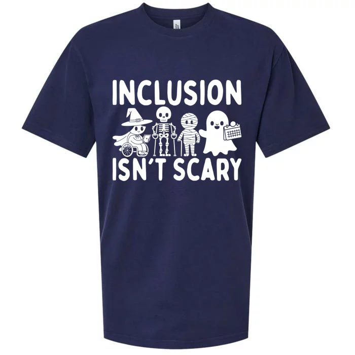 Halloween Vibes Slp Squad Sped Teacher Inclusion IsnT Scary Sueded Cloud Jersey T-Shirt