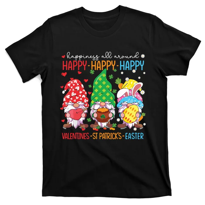 Happy Valentines St Patrick Easter Happy Holiday Gnome Funny T-Shirt