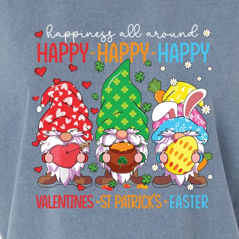 Happy Valentines St Patrick Easter Happy Holiday Gnome Funny Garment-Dyed Women's Muscle Tee