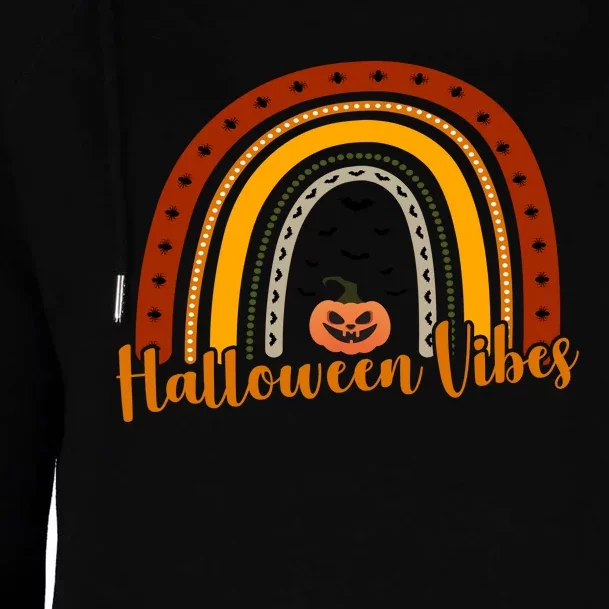 Halloween Vibes Spooky Rainbow Womens Funnel Neck Pullover Hood