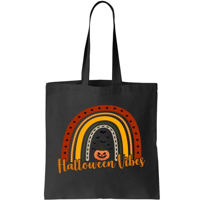 Halloween Vibes Spooky Rainbow Tote Bag