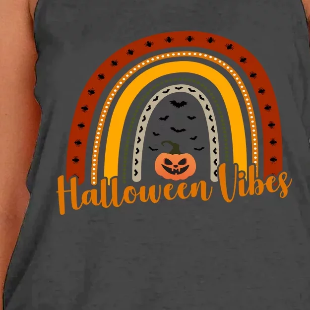 Halloween Vibes Spooky Rainbow Women's Knotted Racerback Tank