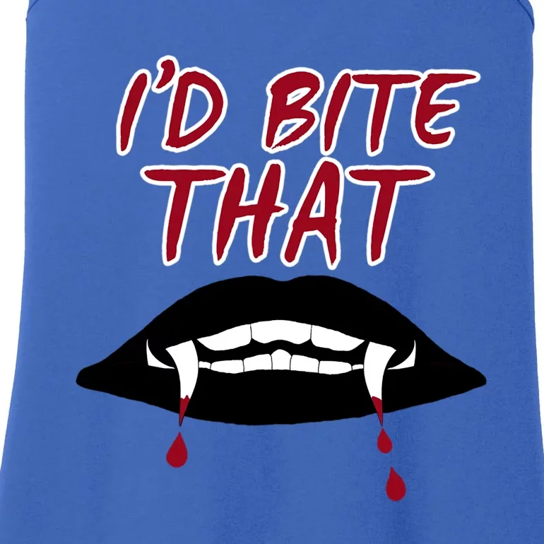 Halloween Vampire Teeth Bitethat Bite Me Vampire Blood Gift Ladies Essential Tank