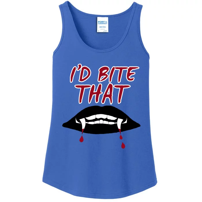 Halloween Vampire Teeth Bitethat Bite Me Vampire Blood Gift Ladies Essential Tank