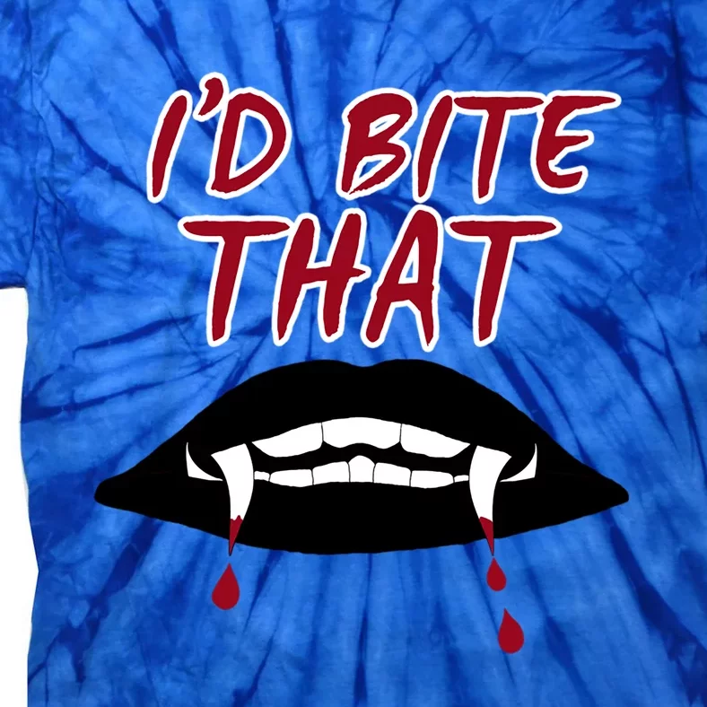 Halloween Vampire Teeth Bitethat Bite Me Vampire Blood Gift Tie-Dye T-Shirt