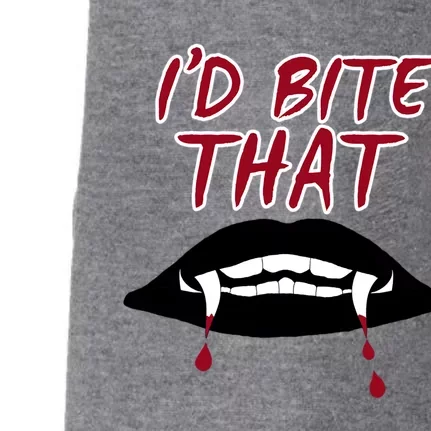 Halloween Vampire Teeth Bitethat Bite Me Vampire Blood Gift Doggie 3-End Fleece Hoodie