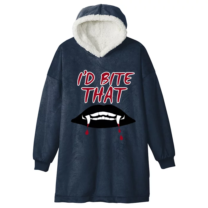 Halloween Vampire Teeth Bitethat Bite Me Vampire Blood Gift Hooded Wearable Blanket