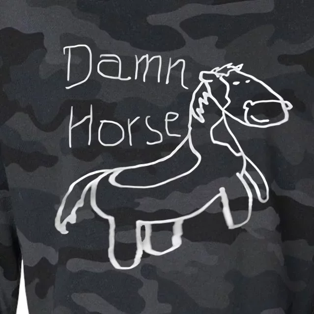 Horse Video Twitter Damn Horse Cropped Pullover Crew