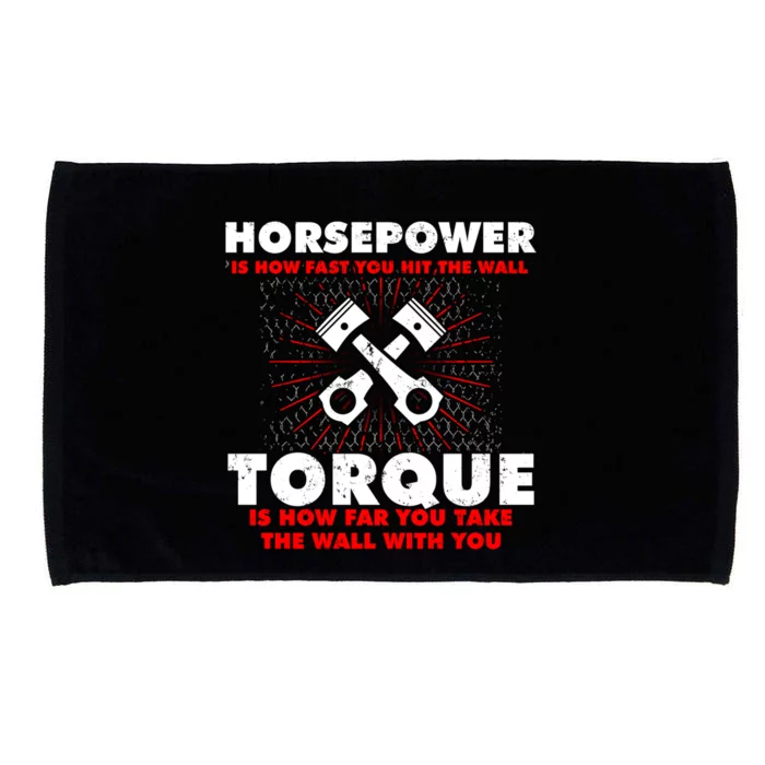 Horsepower Vs Torque Diesel Car Mechanic Funny Gift Microfiber Hand Towel