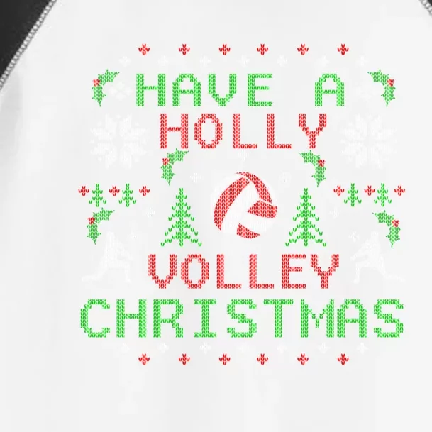 Holly Volleyball Ugly Christmas Sweater Party Gift Toddler Fine Jersey T-Shirt