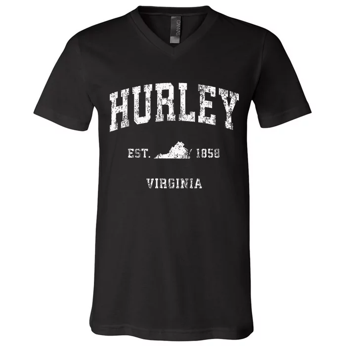 Hurley Virginia VA Vintage Athletic Sports V-Neck T-Shirt