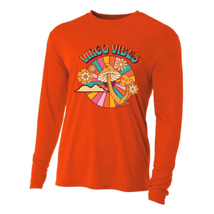 Hippie Virgo Vibes Zodiac Cool Gift Cooling Performance Long Sleeve Crew