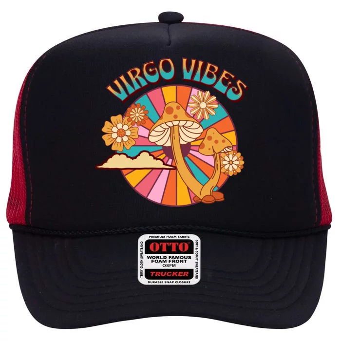 Hippie Virgo Vibes Zodiac Cool Gift High Crown Mesh Trucker Hat