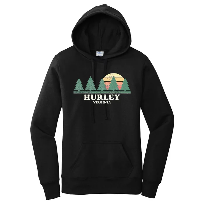 Hurley VA Vintage Throwback Retro 70s Design Women's Pullover Hoodie