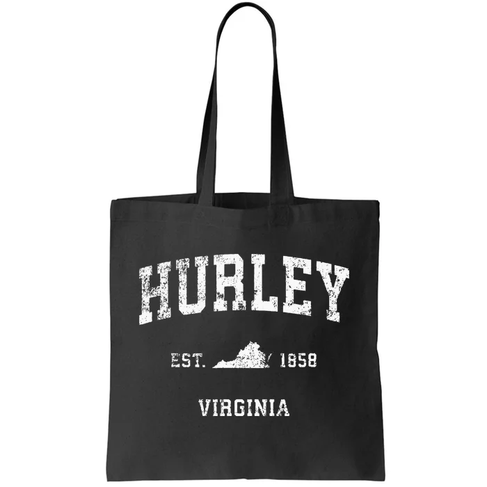 Hurley Virginia VA Vintage Athletic Sports Design Tote Bag