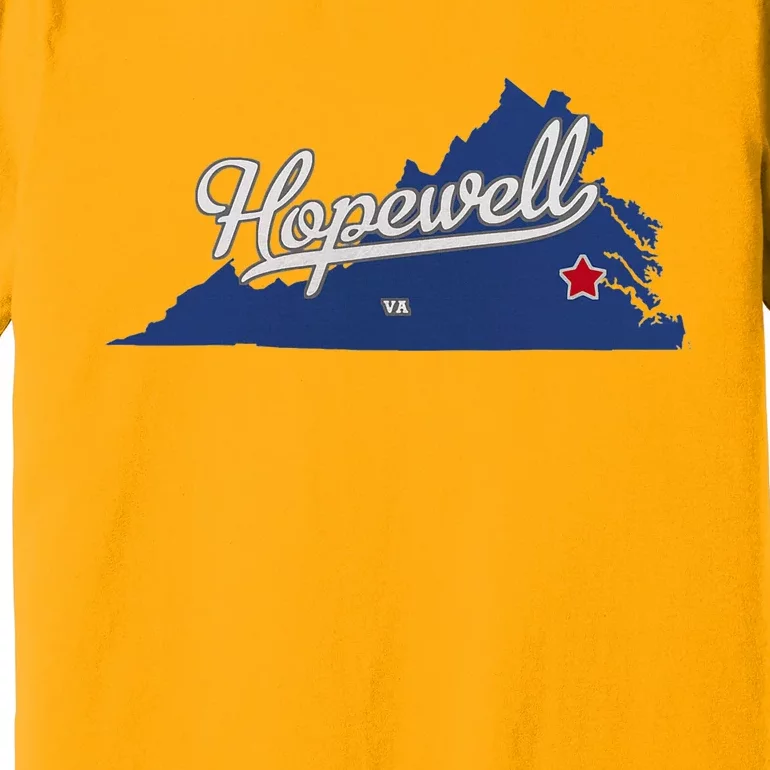 Hopewell Virginia Va Map Premium T-Shirt