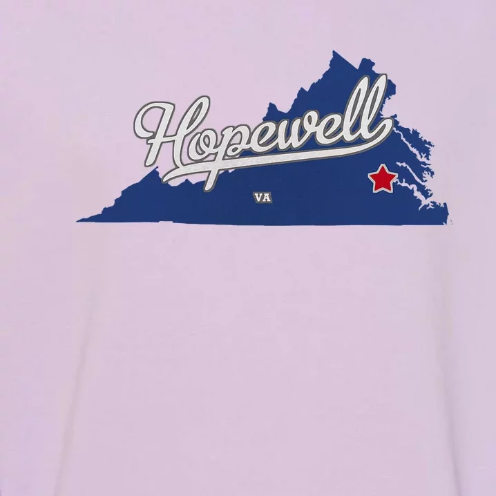 Hopewell Virginia Va Map Garment-Dyed Sweatshirt