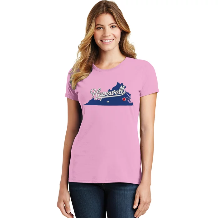 Hopewell Virginia Va Map Women's T-Shirt