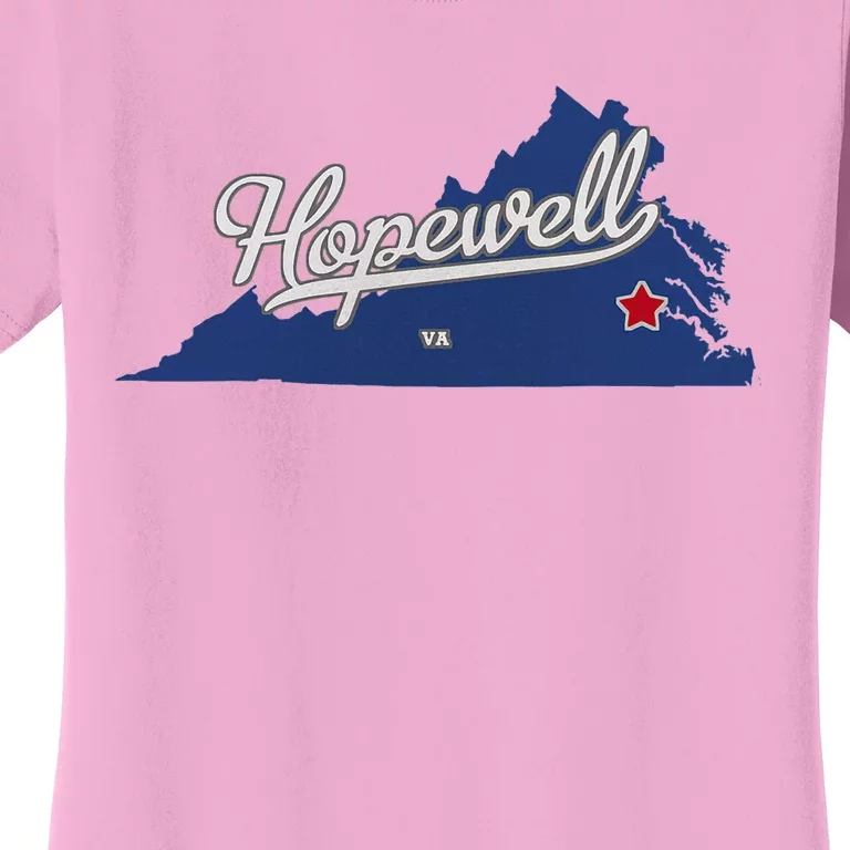 Hopewell Virginia Va Map Women's T-Shirt