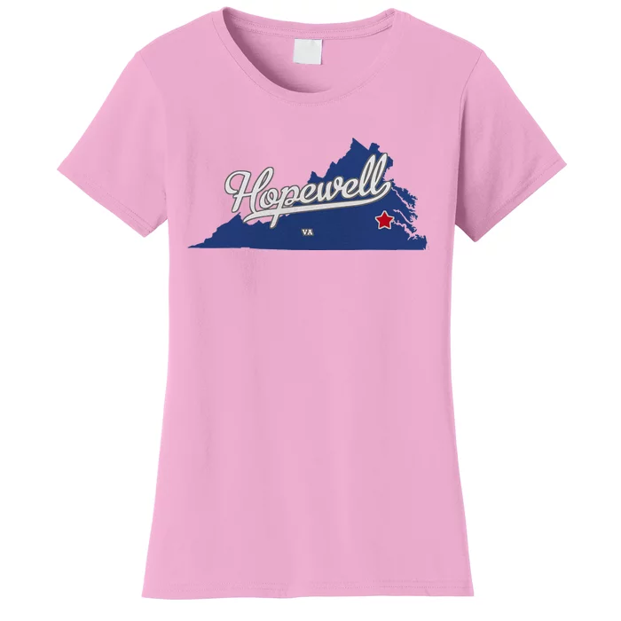 Hopewell Virginia Va Map Women's T-Shirt