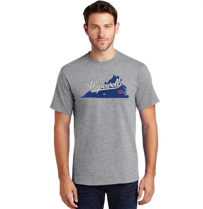 Hopewell Virginia Va Map Tall T-Shirt