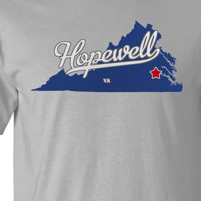 Hopewell Virginia Va Map Tall T-Shirt