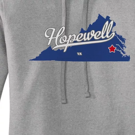 Hopewell Virginia Va Map Women's Pullover Hoodie