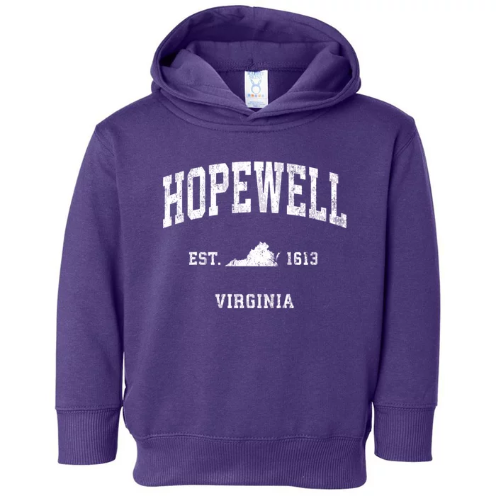 Hopewell Virginia Va Vintage Athletic Toddler Hoodie